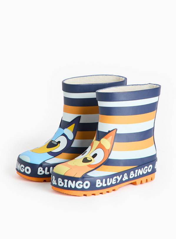 Bluey Stripe Character Print Rubber Wellies 8 Infant